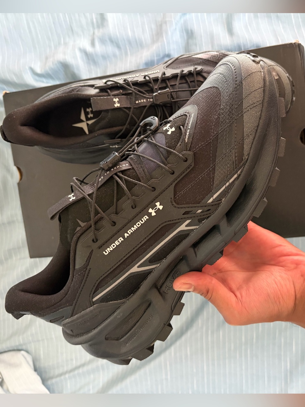 Under Armour Men's Black All-Terrain Trail Sneakers